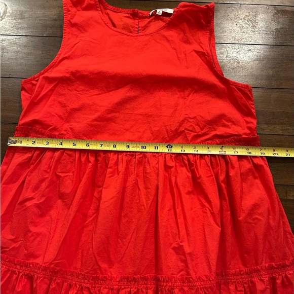 Madewell Bright Red Cattail Lined Tiered Maxi Dress Size Medium MSRP 128.00 - Picture 6 of 10